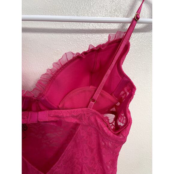 Victoria Secret The Lacie Ruffle Lace Nightie Push Up Valentines Coquette Size M - Picture 3 of 3